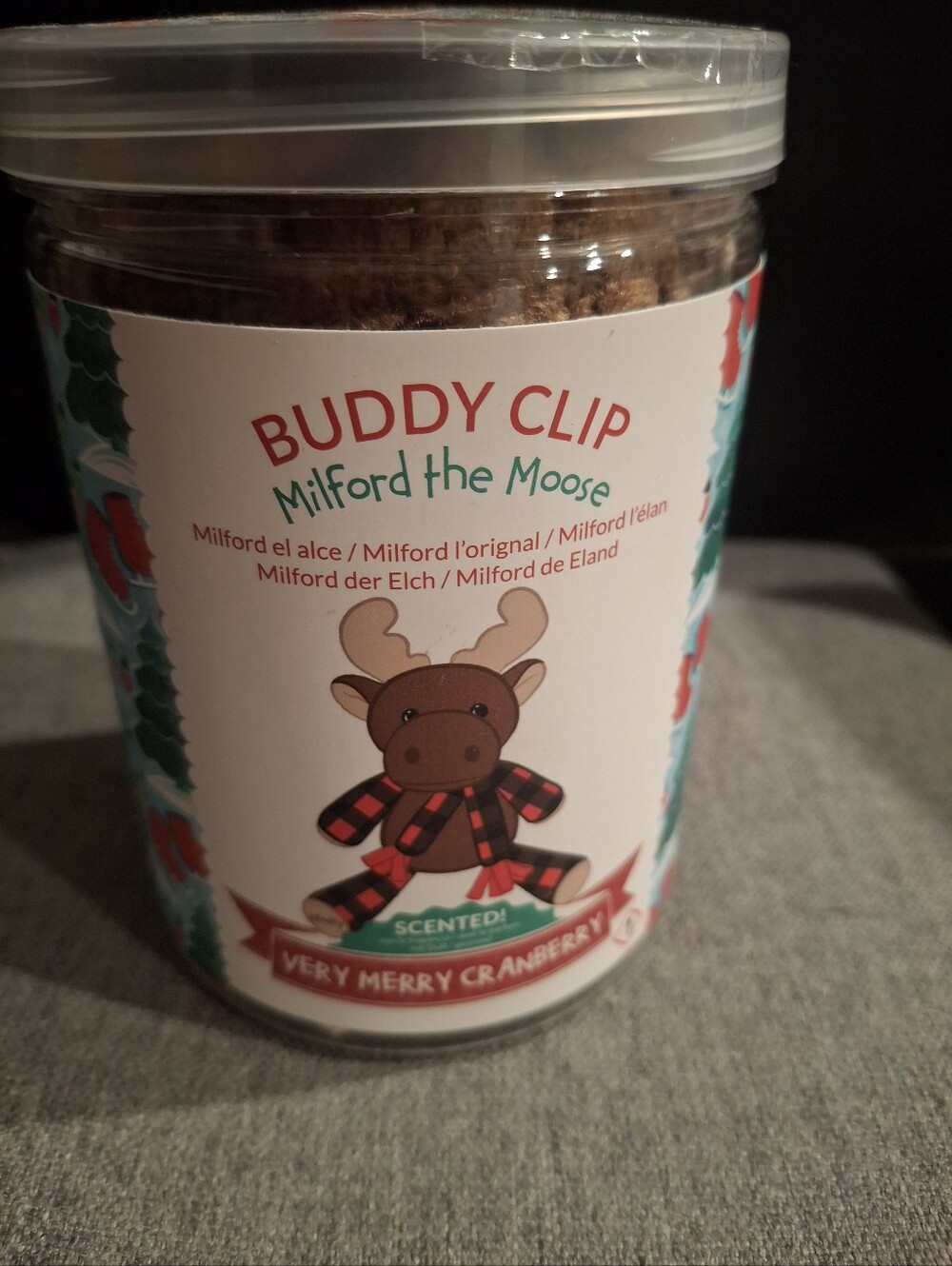 Scentsy Buddy Clip Milford the Moose - Red & Green Accented